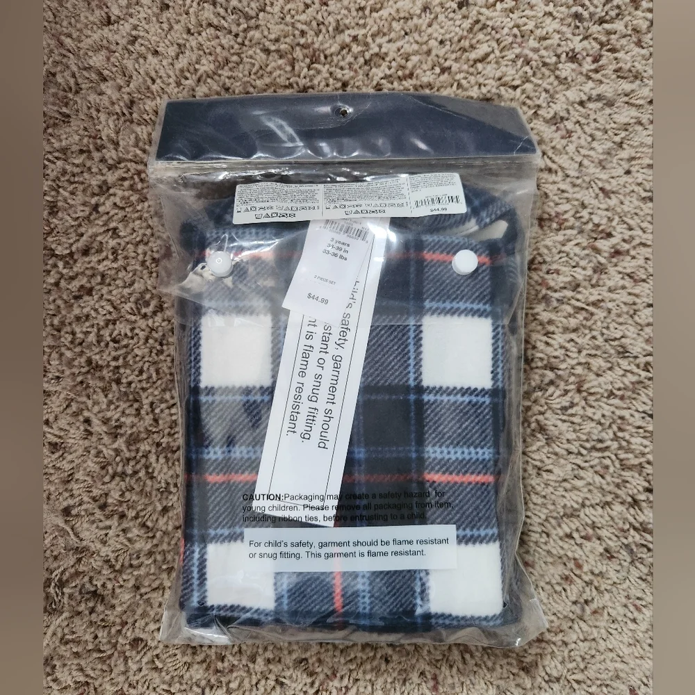 Gap Flannel Pajama PJ Set Button Front Toddler Size 3 NWT